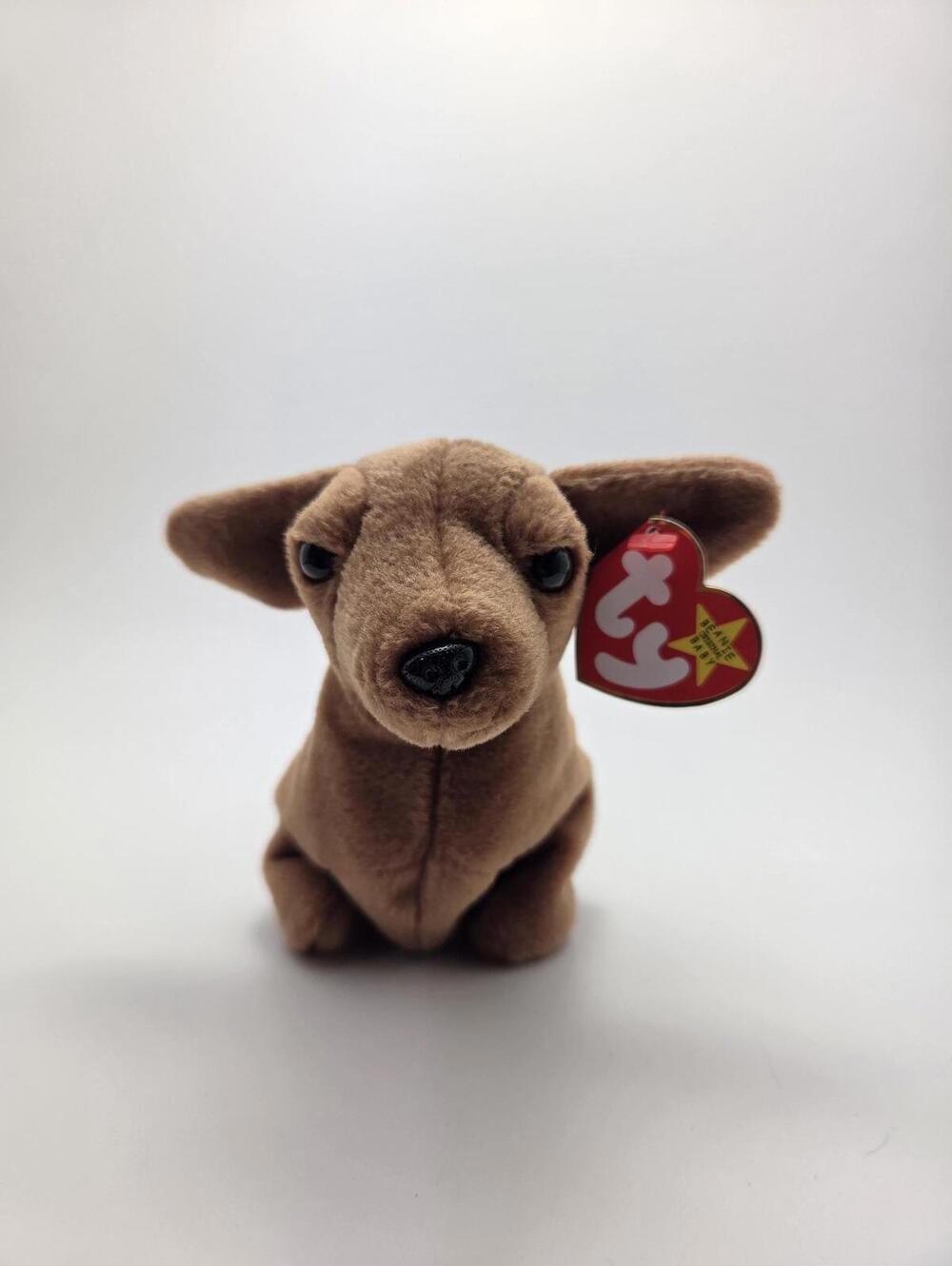 Ty Beanie Baby “Weenie” the Dog Handmade in Indonesia Canadian Tush! (8 inch)